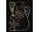 Светодиодная фигура "Снеговик с метлой", 100х123 см