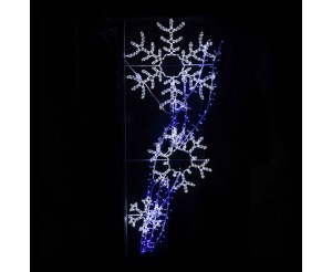 Светодиодная консоль "Три снежинки", белый+синий