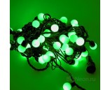 10 м, Светодиодная гирлянда "Мультишарики", цвет зеленый, 60 шариков
