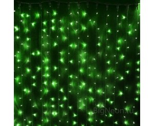 2х1.5 м, Светодиодный дождь (LED Плей Лайт), зеленые диоды